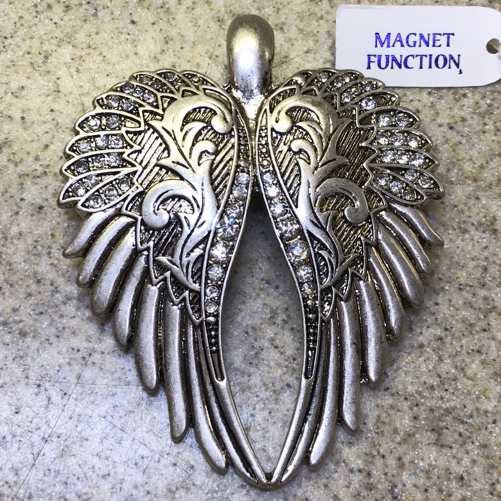 Angel Wings Pendant Silver /Black Tone - image 2